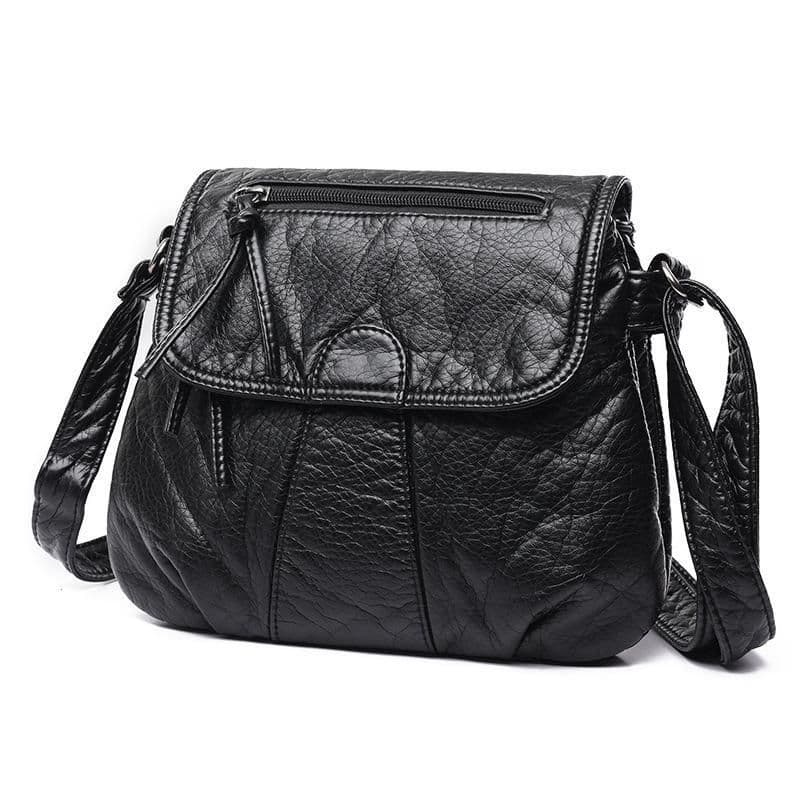 image-Soft PU Leather Crossbody Messenger Bag For Women
