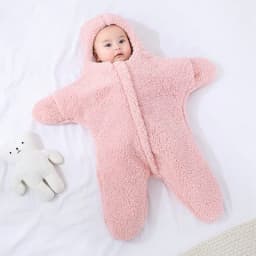 image-Comfortable Baby Starfish Lamb Velvet Sleeping Bag