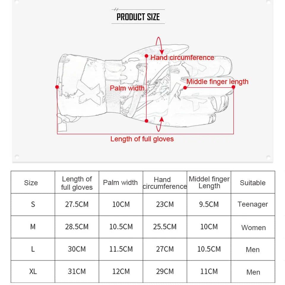 image-Winter Snowboard Ski Gloves PU Leather Non-slip Touch Screen
