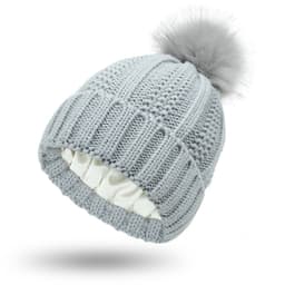 image-Fashion Stretchy Satin Lined Skull Knit Hats Beanie Hat