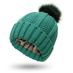 image-Fashion Stretchy Satin Lined Skull Knit Hats Beanie Hat