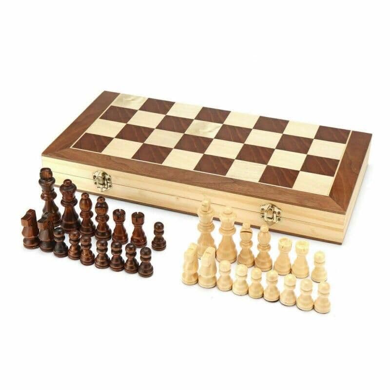 image-32pcs High-Grade Funny Folding Wooden Chess Set