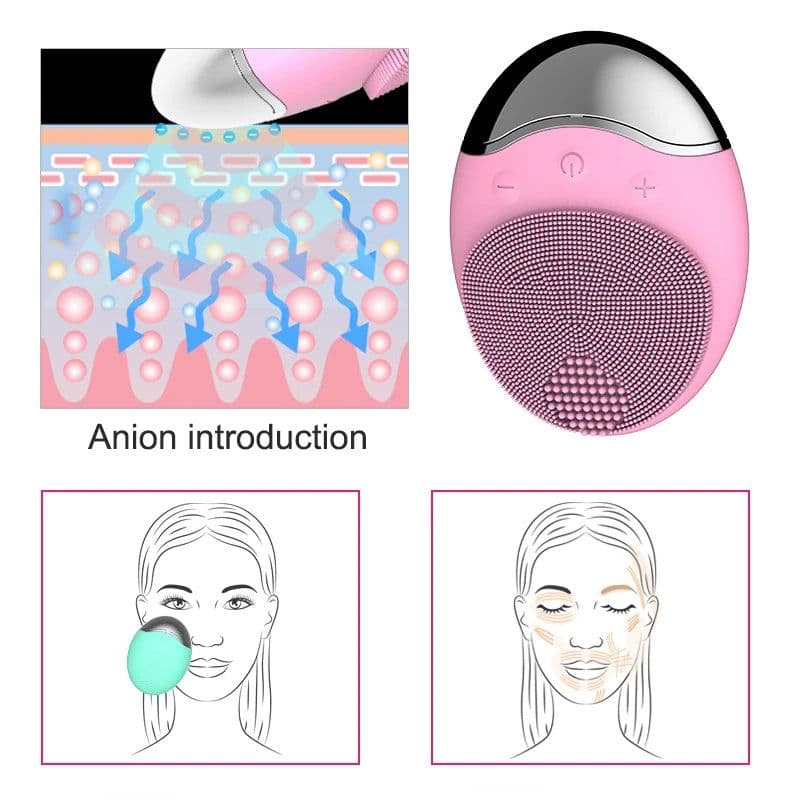 image-Electric Face Cleaner Sonic Silicond Facial Cleansing Brush Electric