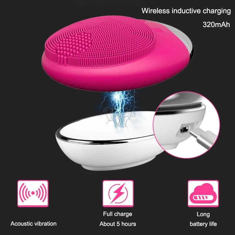image-Electric Face Cleaner Sonic Silicond Facial Cleansing Brush Electric