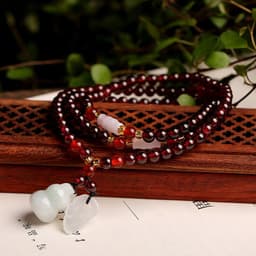 image-Natural Garnet Bracelet Bracelet Multi-circle 5mm Natural Chalcedony Accessories Factory Wholesale Hot Sale