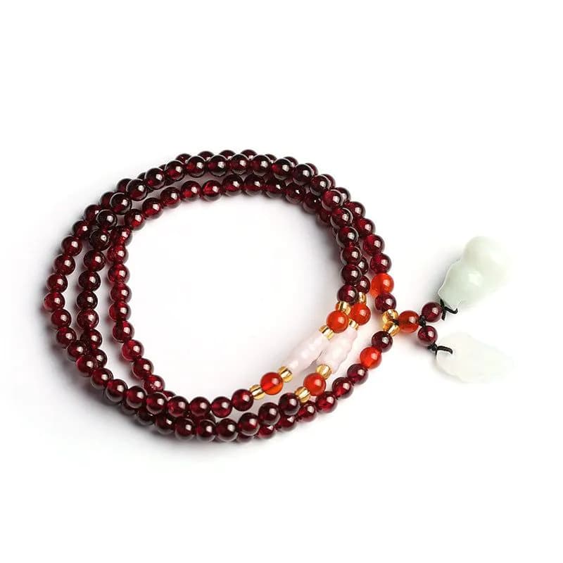 image-Natural Garnet Bracelet Bracelet Multi-circle 5mm Natural Chalcedony Accessories Factory Wholesale Hot Sale