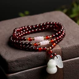 image-Natural Garnet Bracelet Bracelet Multi-circle 5mm Natural Chalcedony Accessories Factory Wholesale Hot Sale