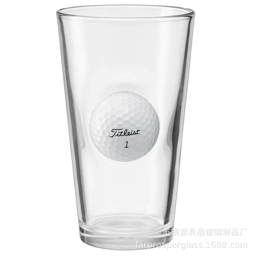 image-Stuck in glass beer glass golf ball embedded creative wine glass