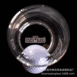image-Stuck in glass beer glass golf ball embedded creative wine glass