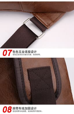 image-Wholesale USB men's chest bag portable rechargeable casual oblique bag outdoor sports pu chest bag one generation