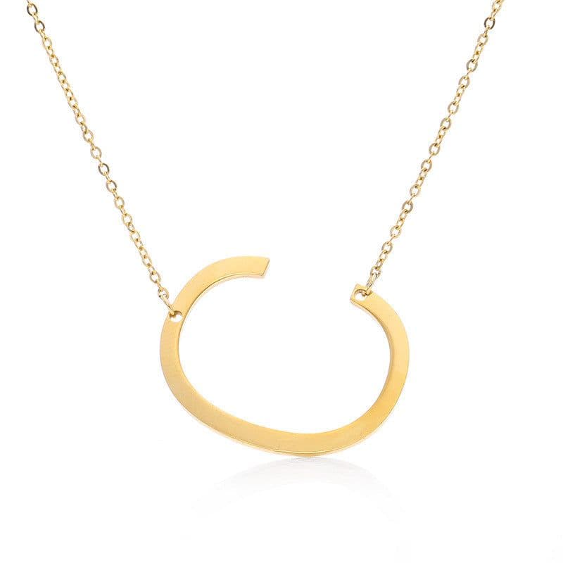 image-Fabulous Rose Gold Plated Stainless Steel Initial Letter Pendant Necklace