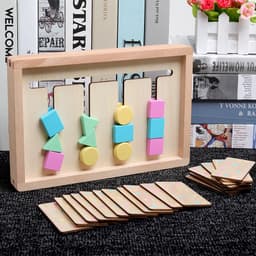 image-Wooden four-color game QZM23 children 3-6 years old enlightenment puzzle logic toys early education teaching aids 0.58