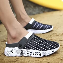 image-Men's Beach Sandals - Dark Gray Size 46