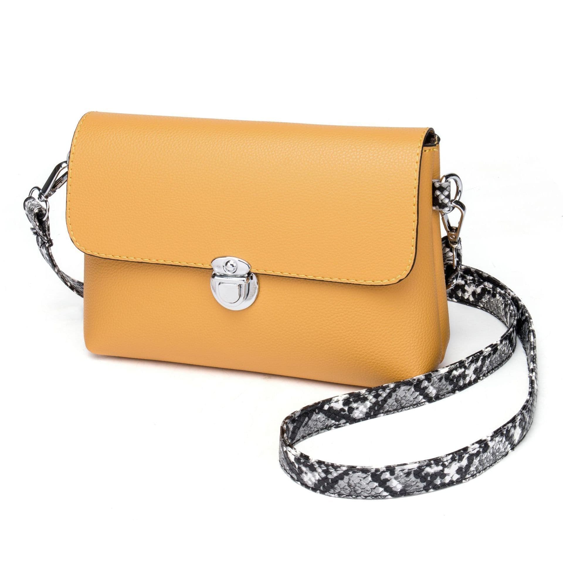 image-Two Pieces Snake Pattern Strap Messenger Bag