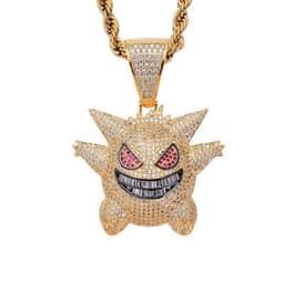 image-Vibrato with the same funny ghost zircon hip hop pendant European and American pet elf hiphop hip hop necklace