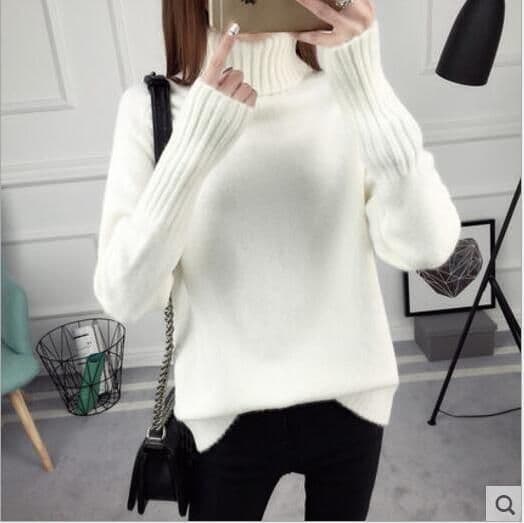 image-Gray Two Lapels Raglan Sleeve Cotton Sweater Women