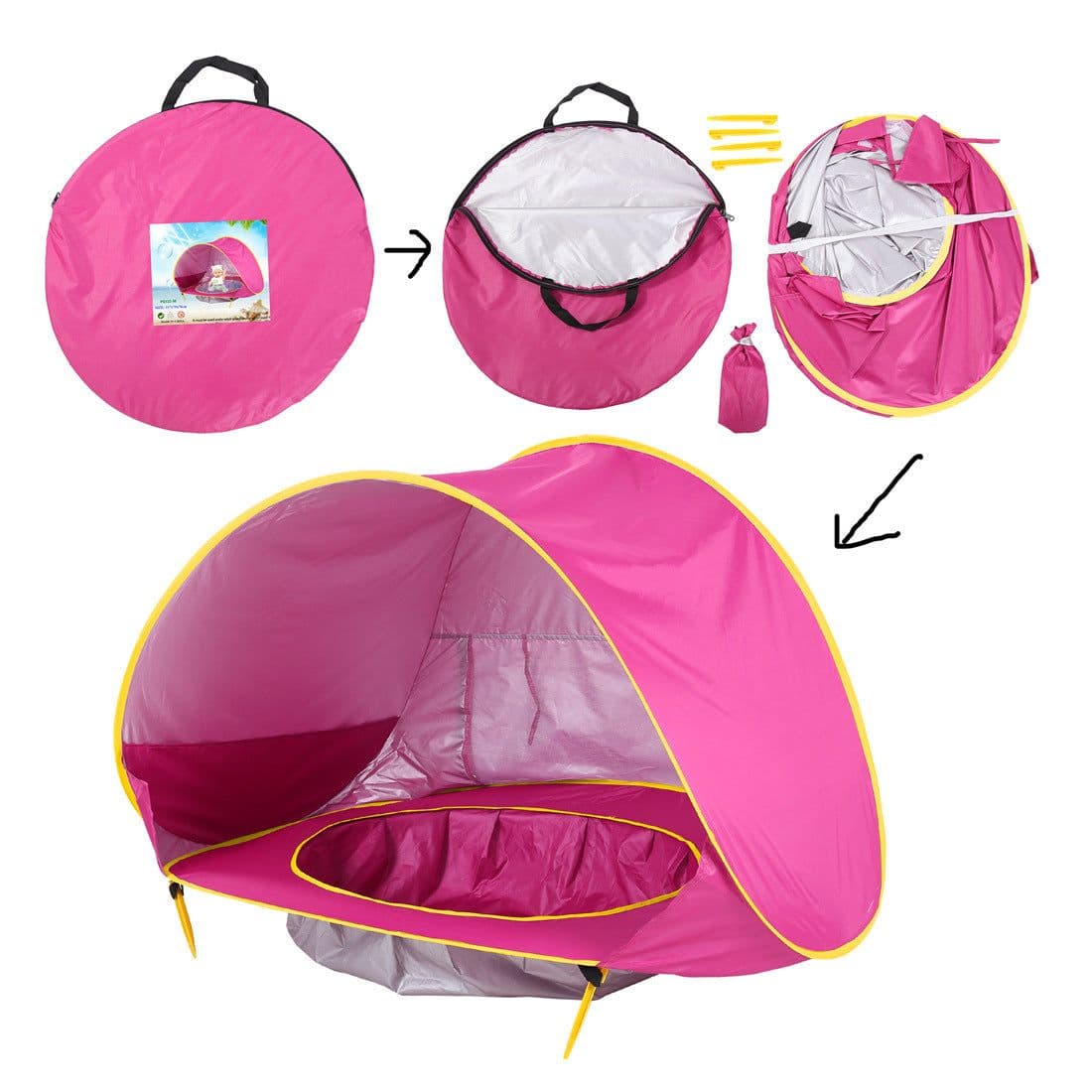 image-Children's Tent 117x79x70cm Foldable Beach Pool