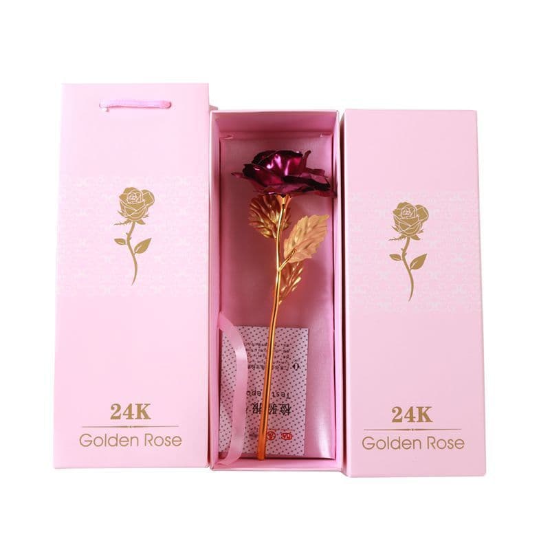 image-24K Gold Leaf Rose - Gift Bouquet