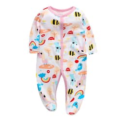 image-Baby Romper - Pink Long Sleeve Cotton 12M