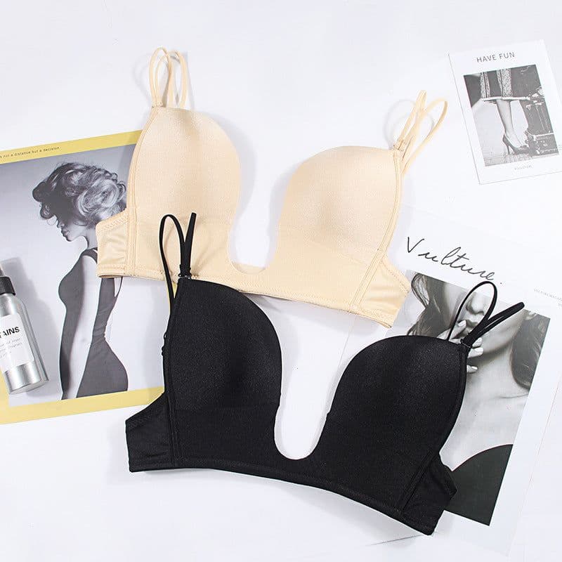 image-Women's U-Shaped Bra 85B - White Seamless