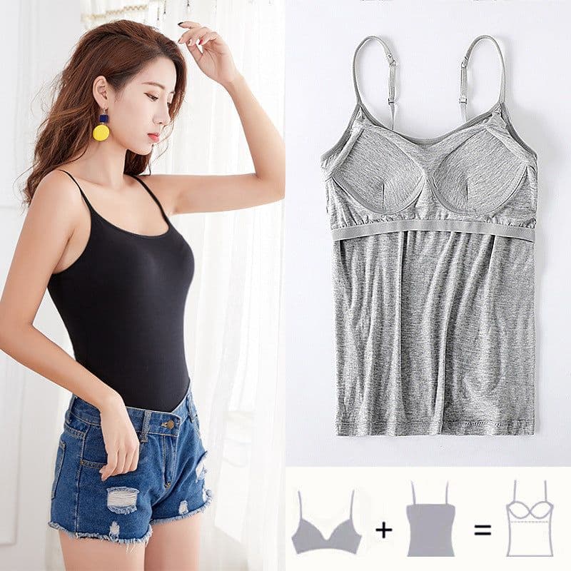 image-Modal Camisole with Chest Pad - Women's Bra-Top