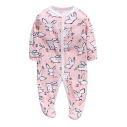 image-Baby Romper - Pink Long Sleeve Cotton 12M