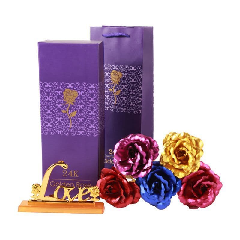 image-24K Gold Leaf Rose - Gift Bouquet