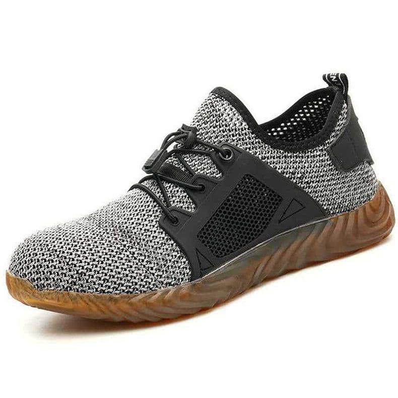 image-Fuwang Men's Kevlar Safety Shoes - Black 48, Anti-Smashing