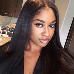 image-Brazilian Black Long Silky Straight Full Wigs Human Hair Heat