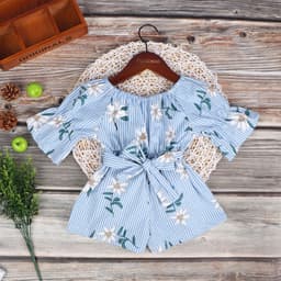 image-ins new rose flower print girls' jumpsuit baby clothes bowknot romper climbing jumpsuit jumpsuit