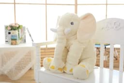 image-Plush Elephant Toy Pillow - Yellow Short Plush