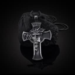 image-Yichen wish crown of thorns jesus cross necklace european and american men's christian pendant
