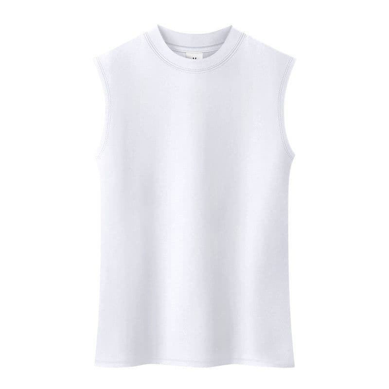 image-Half turtleneck sleeveless vest for women white slim fit bottoming shirt top summer suspender wear inside