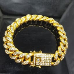 image-Chijomi Alloy Cuban Chain Necklace - Black 70cm