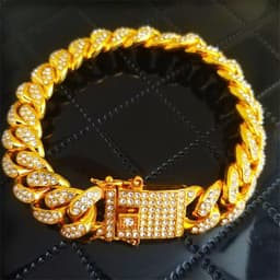 image-Chijomi Cuban Chain - 12mm Wide 75cm Rose Gold Alloy Necklace Unisex