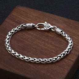 image-Wholesale s925 sterling silver fashion trend versatile Thai silver vajra six-character mantra hemp rope bracelet for men and women
