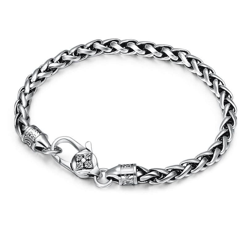 image-Wholesale s925 sterling silver fashion trend versatile Thai silver vajra six-character mantra hemp rope bracelet for men and women