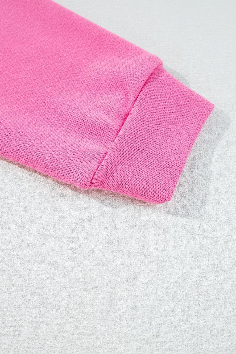 image-Pink High Low Patchwork Long Sleeve Top & Shorts Set - Size Guide Included