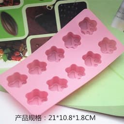 image-Silicone Cake Mold 10pcs Cat Paw Round Chocolate Mold