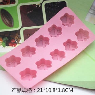 image-Silicone Cake Mold 10pcs Cat Paw Round Chocolate Mold