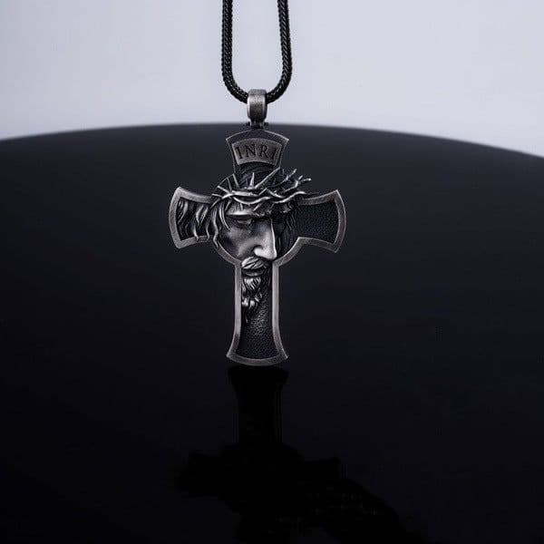 image-Yichen wish crown of thorns jesus cross necklace european and american men's christian pendant