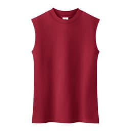 image-Half turtleneck sleeveless vest for women white slim fit bottoming shirt top summer suspender wear inside