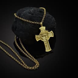 image-Yichen wish crown of thorns jesus cross necklace european and american men's christian pendant
