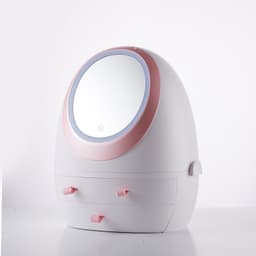 image-Cosmetics Storage Box LED Mirror - Green Large