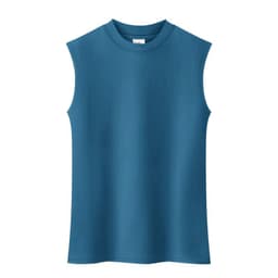 image-Half turtleneck sleeveless vest for women white slim fit bottoming shirt top summer suspender wear inside