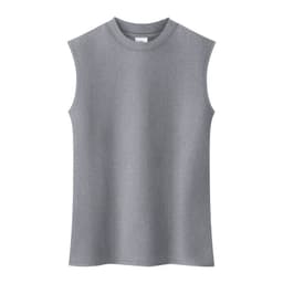 image-Half turtleneck sleeveless vest for women white slim fit bottoming shirt top summer suspender wear inside