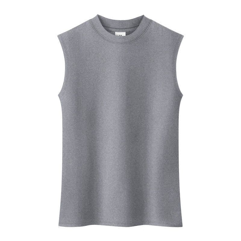 image-Half turtleneck sleeveless vest for women white slim fit bottoming shirt top summer suspender wear inside