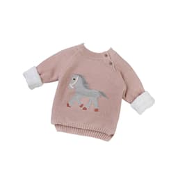 image-Korean Baby Winter Velvet Pullover - Carnation Color