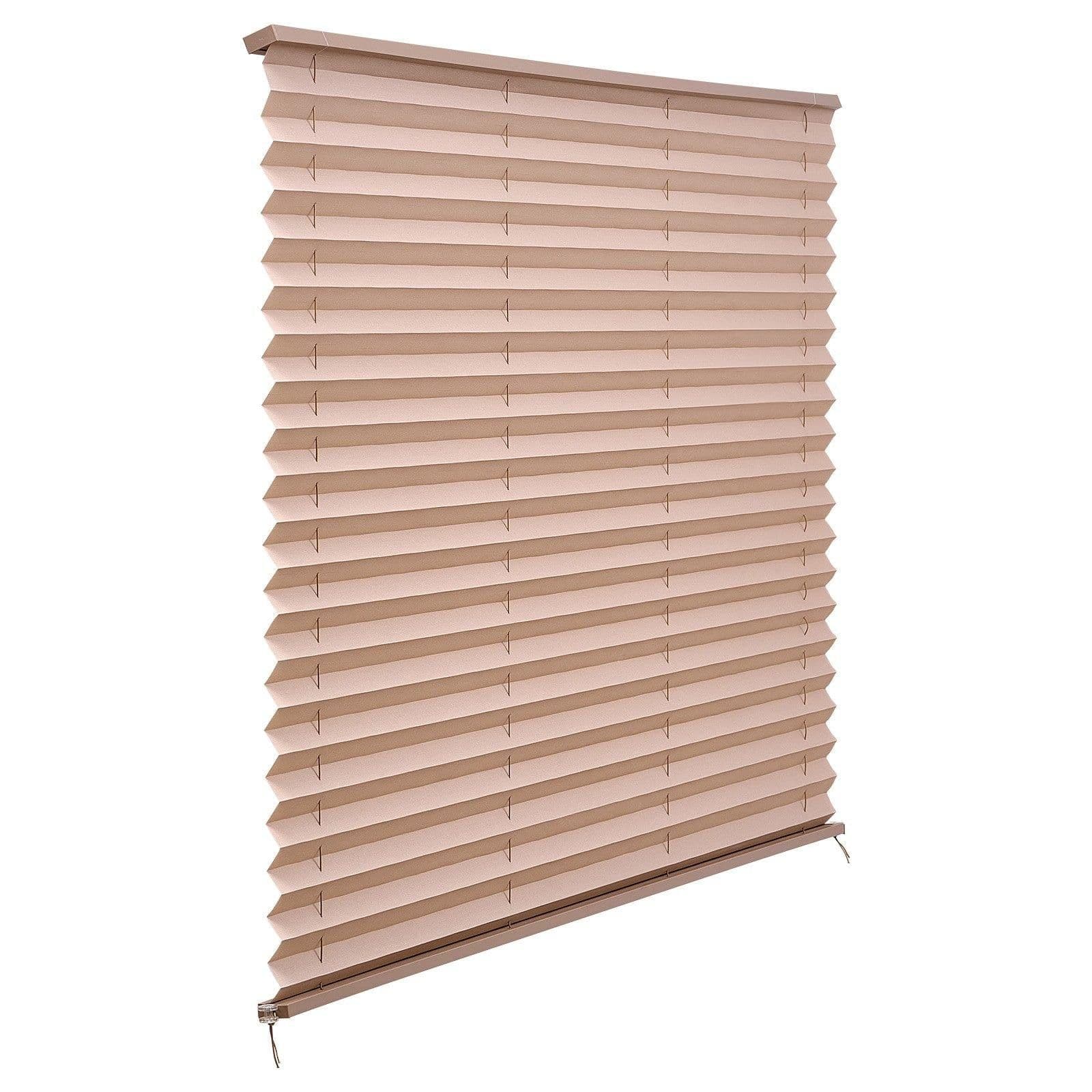 image-VEVOR RV Blinds, 62 in x 32 in, RV Pleated Shades, Polyester Fabric, Easy to Clean and Install, Privacy Protection and Sunlight Blocking, for Camper, Travel Trailer, Motorhome Window, Cappuccino