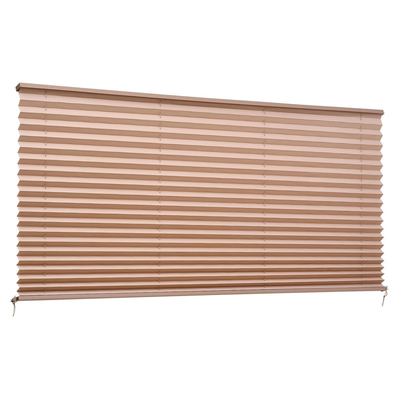 image-VEVOR RV Blinds, 62 in x 32 in, RV Pleated Shades, Polyester Fabric, Easy to Clean and Install, Privacy Protection and Sunlight Blocking, for Camper, Travel Trailer, Motorhome Window, Cappuccino